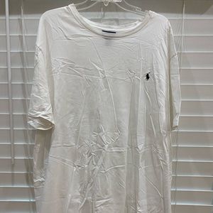 Men’s Polo by Ralph Lauren White Short Sleeve Tee Shirt with Navy Horse Size XXL